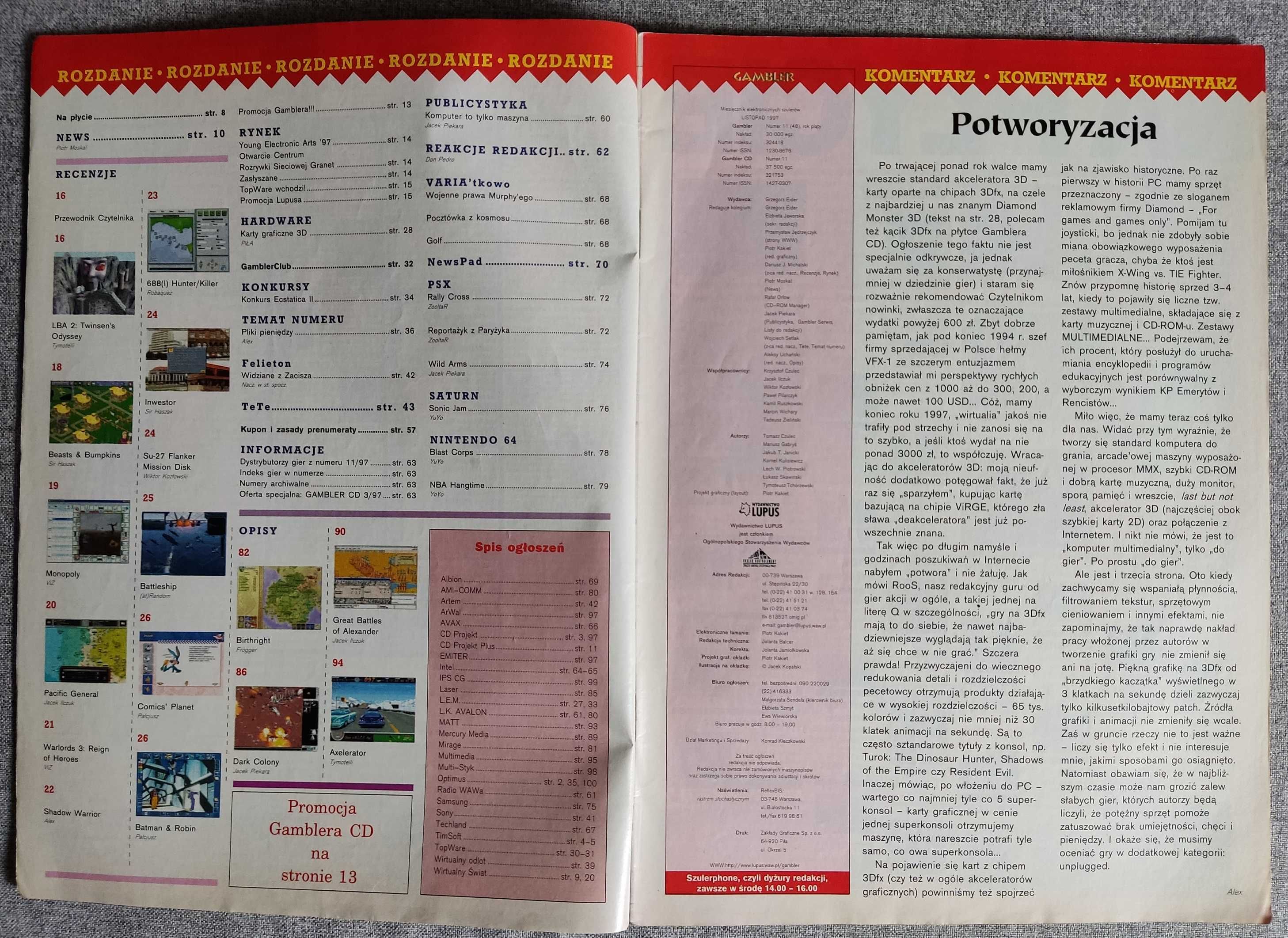 Gambler 11/97 Miesięcznik Elektronicznych Szulerów