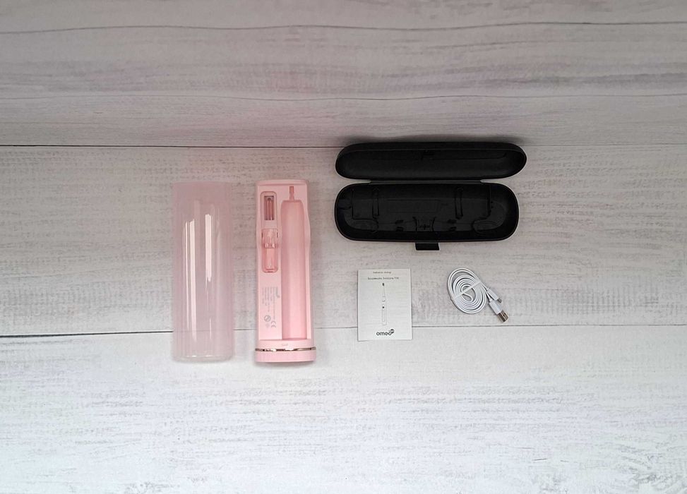 Etui x2 OMEO +365 Classic Black UV Sanitizer PINK szczoteczka soniczna