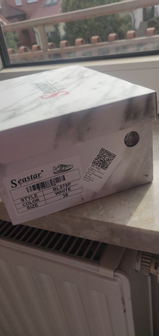 Adidasy sneakersy biało-szaro -czarne 38 wygodne pianka Seastar