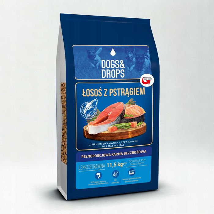 Dogs&Drops Łosoś z Pstrągiem Bezzbożowa karma sucha dla psów 2,5 kg