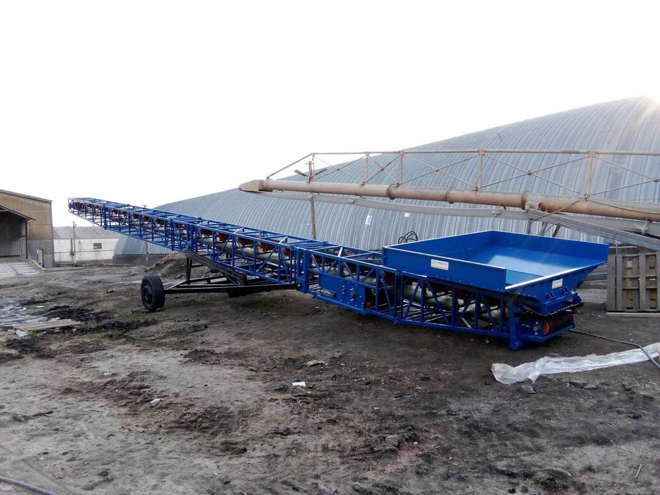 Ленточный конвейер для складов напольного хранения, барж, суден