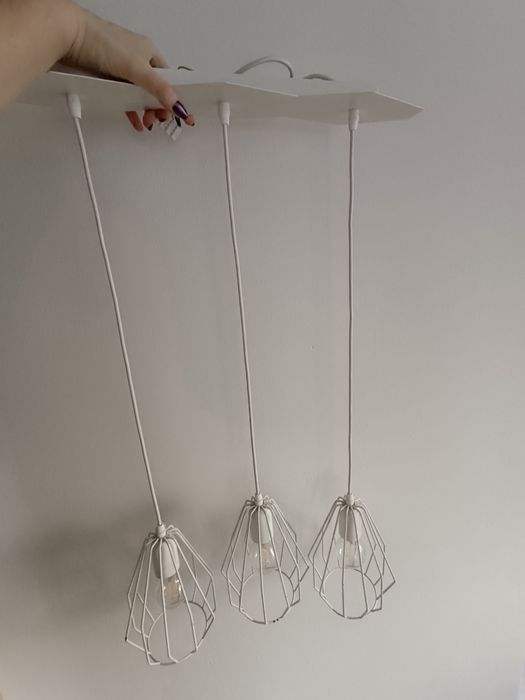 Lampa wisząca loftowa biała