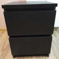 używana ikea MALM Komoda, 2 szuflady, czarnobrąz, 40x55 cm