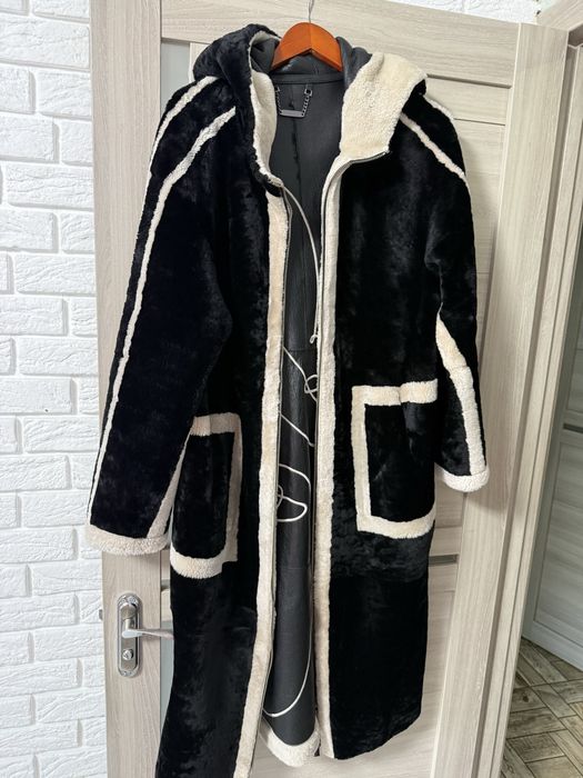 Зимова куртка дублянка жіноча шкіра