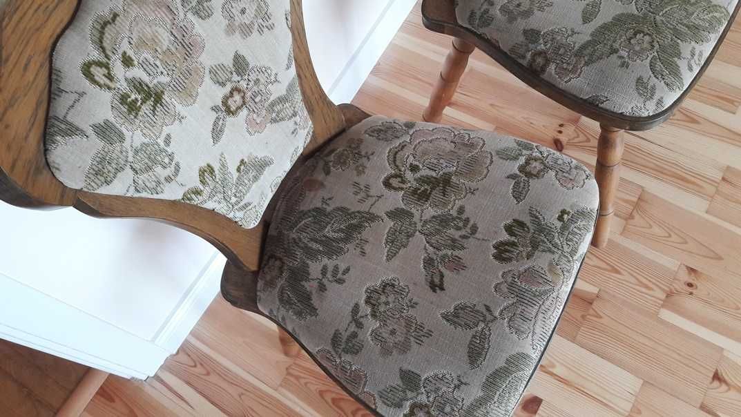 Krzesła rustykalne rzeźbione dąb dębowe 6 sztuk