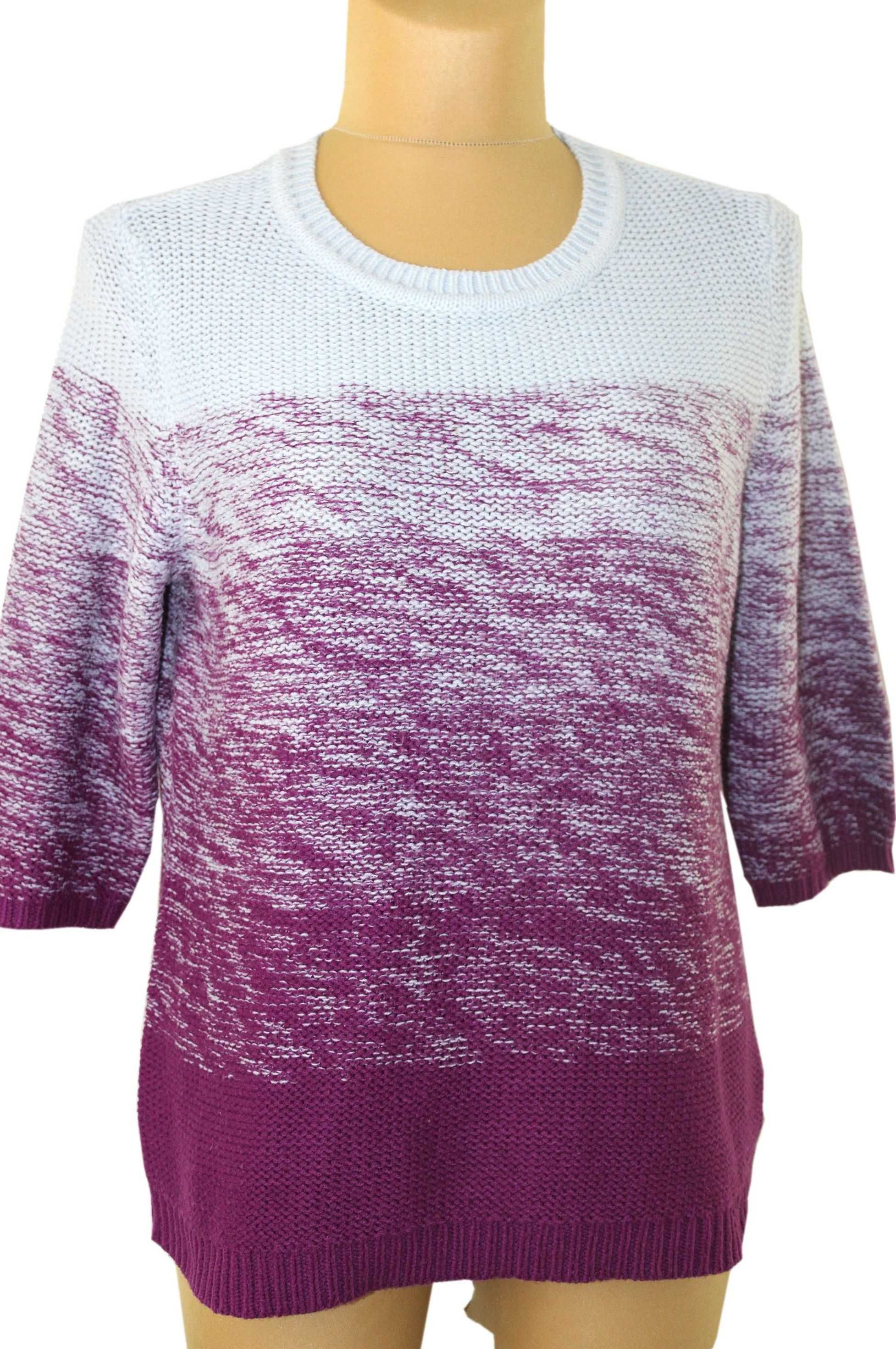 y9 Modny Różowo-Niebieski Damski Sweter 46 3XL
