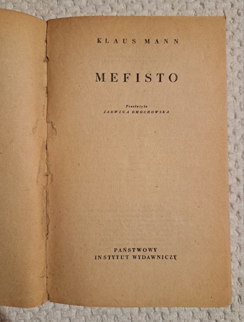 Mefisto. K. Mann.