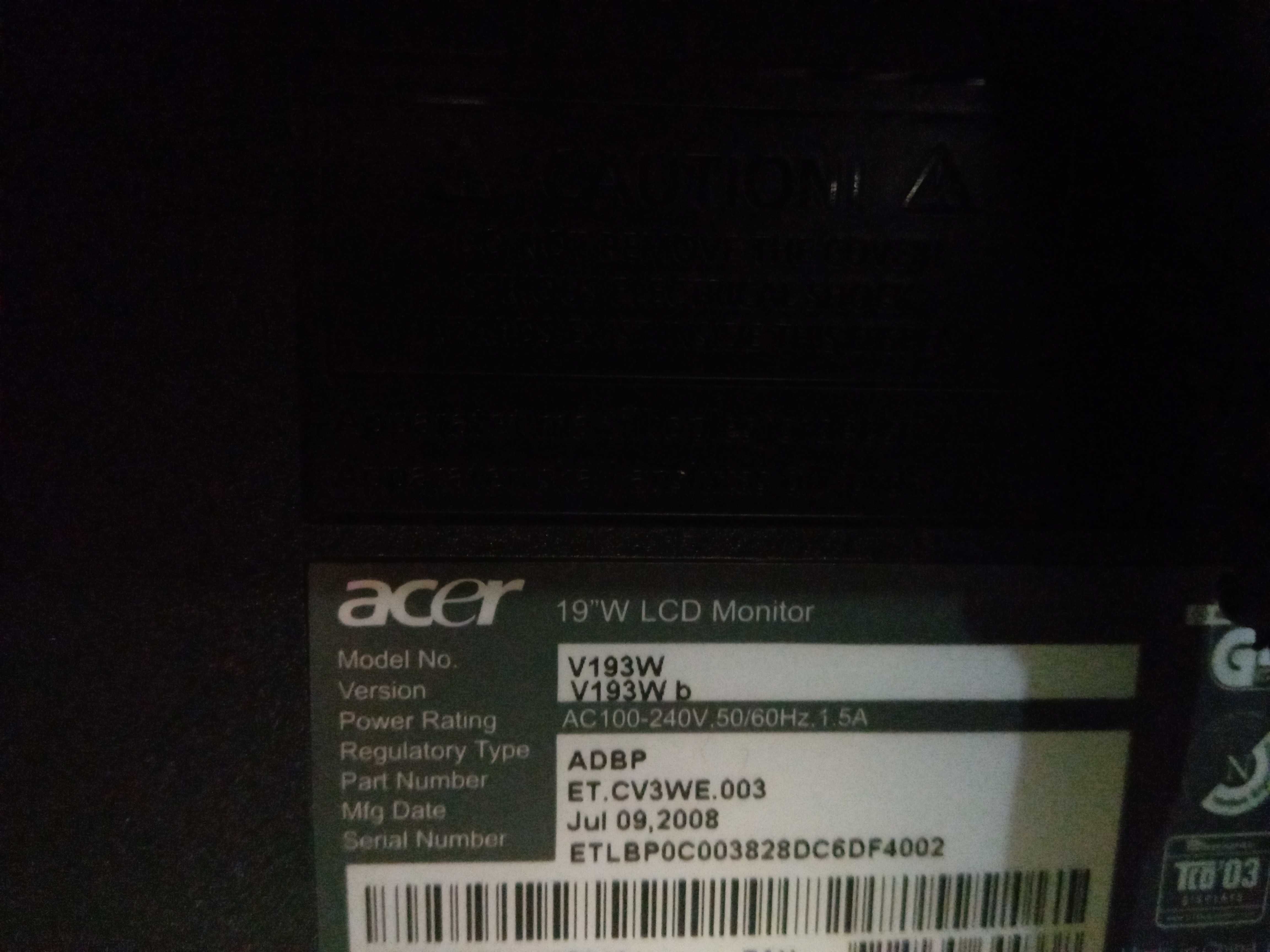 Монітор 19" Acer V193W