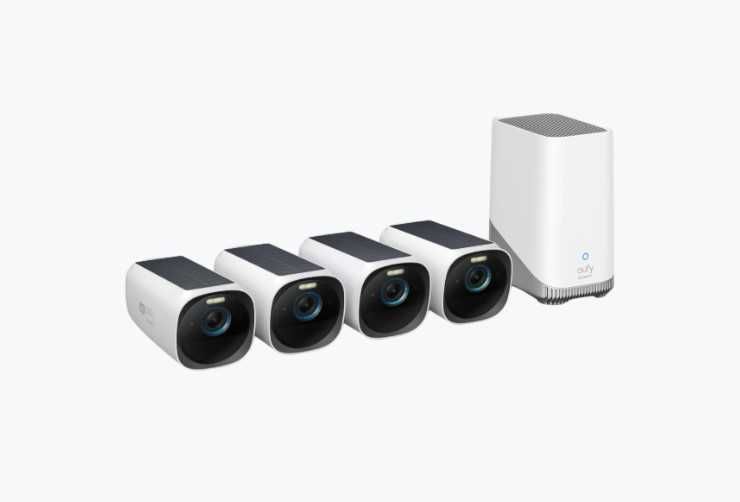Eufy S330 eufycam 3 4K UHD Security Camera Solar Battery Kit (4-Pack)