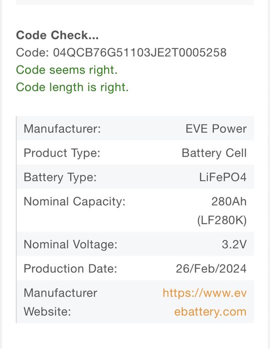 EVE LF280K LifePo4 ячейки комірки батареї акумулятори