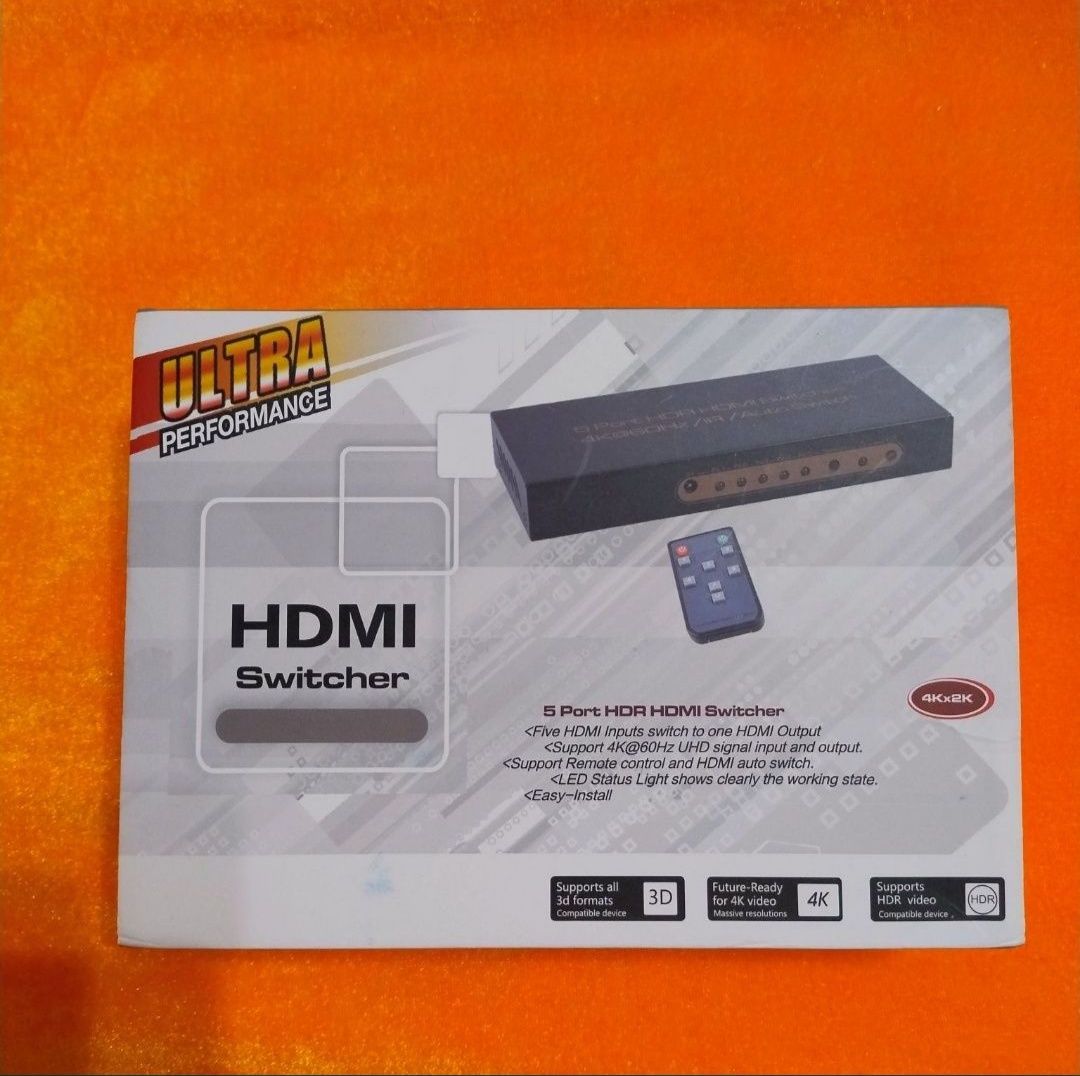 Перемикач HDMI 4K при 60 Гц 5 в 1 Out UHD HDR10 v2.0 Розгалужувач 5 по