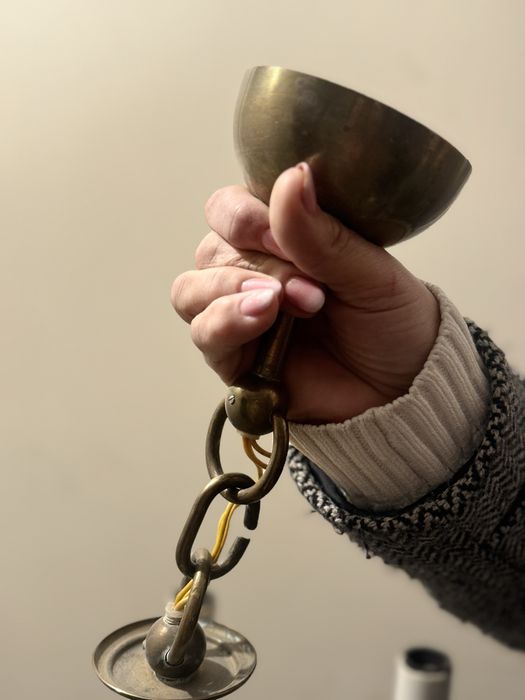 Żyrandol lampa sufitowa  z mosiądzu retro do salonu