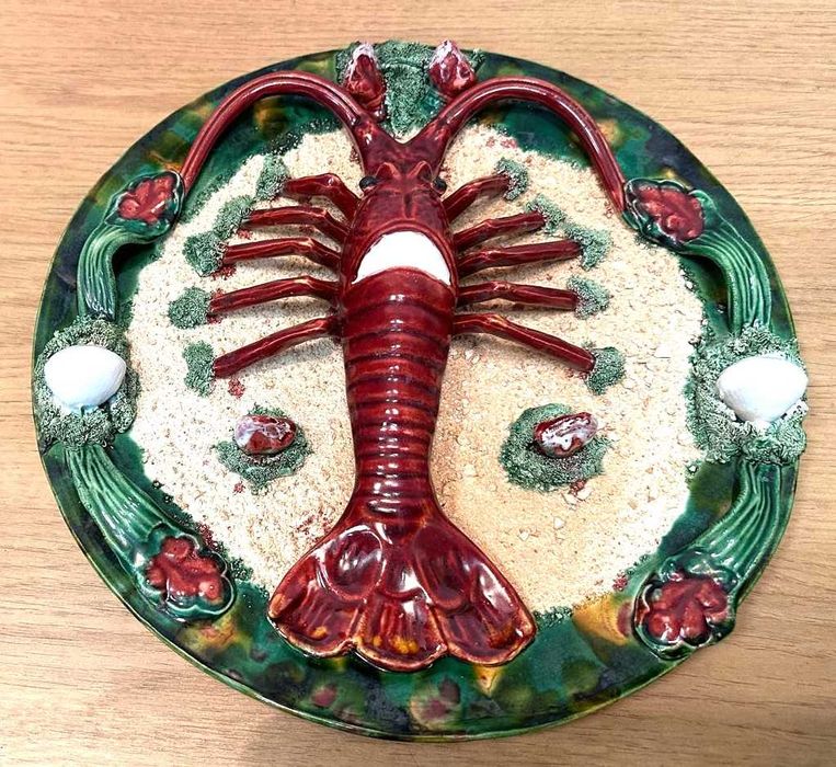 Prato em loiça tradicional de Caldas da Rainha, Lagosta