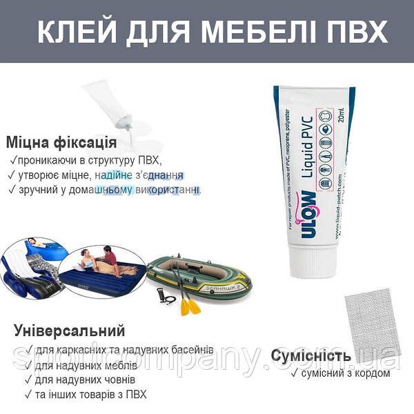 Ремкомплект для бассейна клей латки жидкий пвх обезжириватель