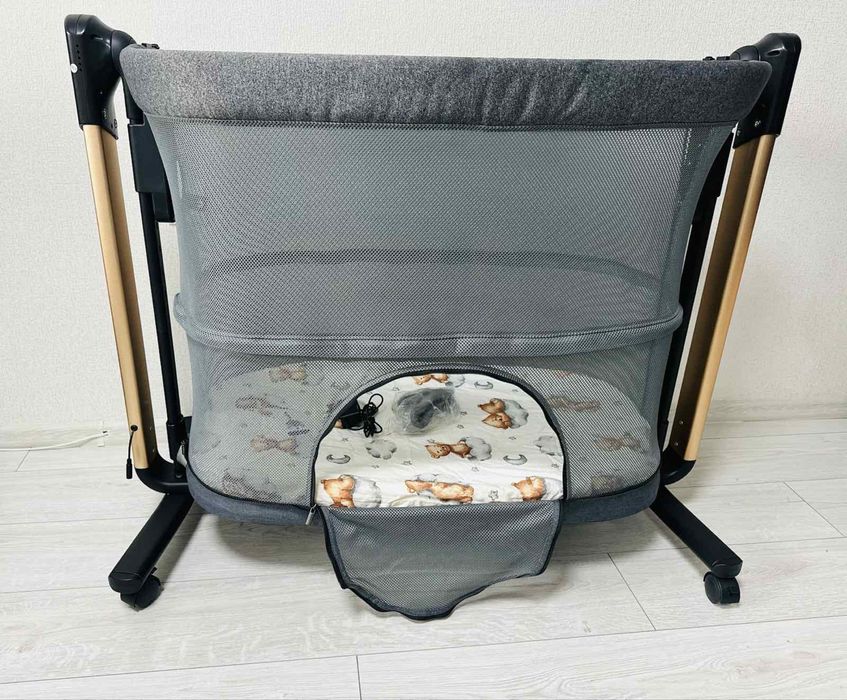 Продам дитяче приставне ліжечко-манеж El Camino NOA Dark Gray