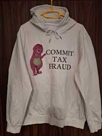 Bluza Barney Commit Tax Fraud Hoodie biała XXL