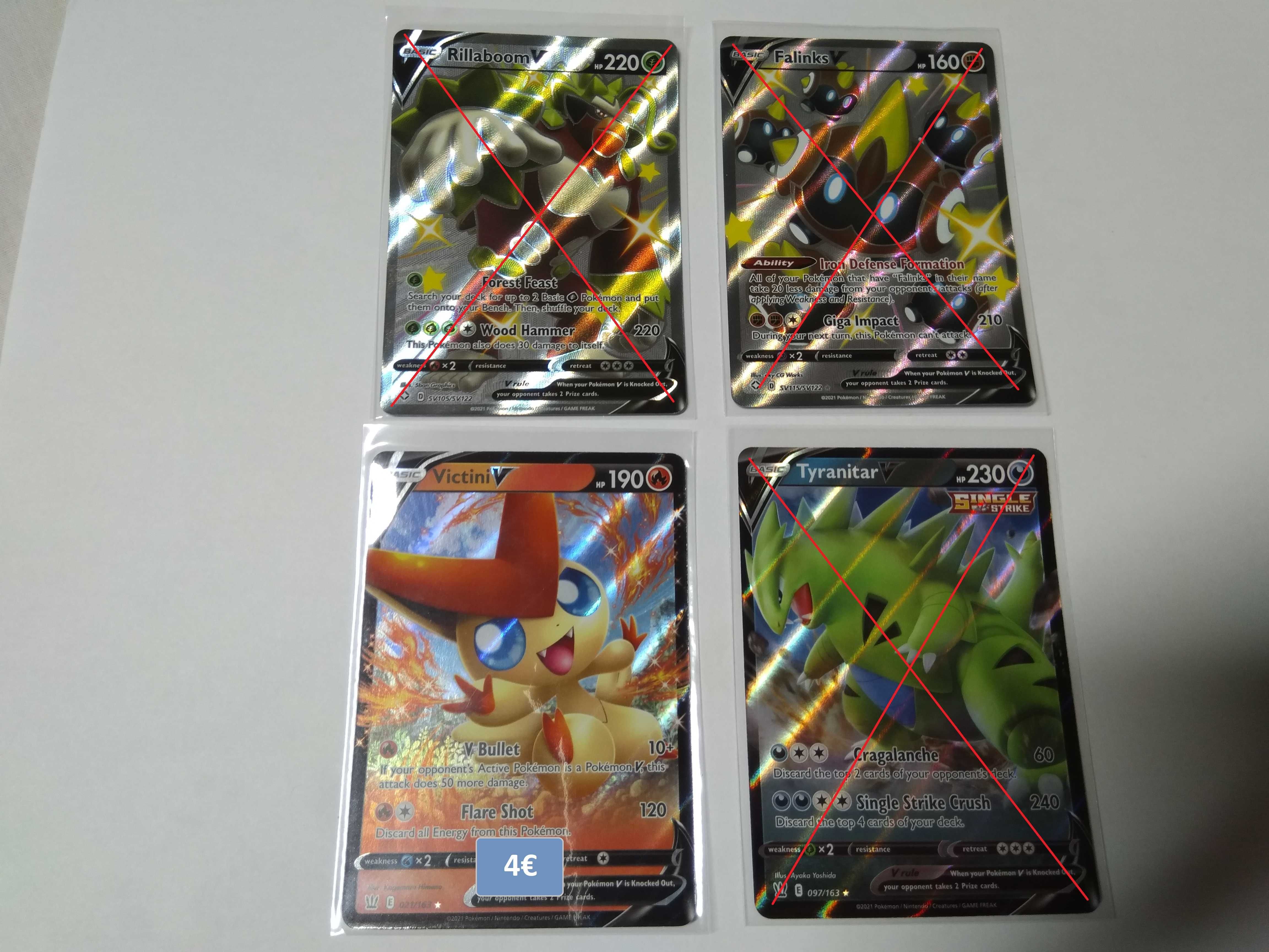 Cartas Pokemon GX e V de vários sets