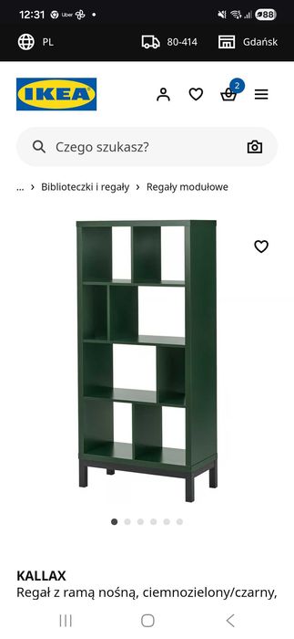 Kallax Ikea ciemnozielona