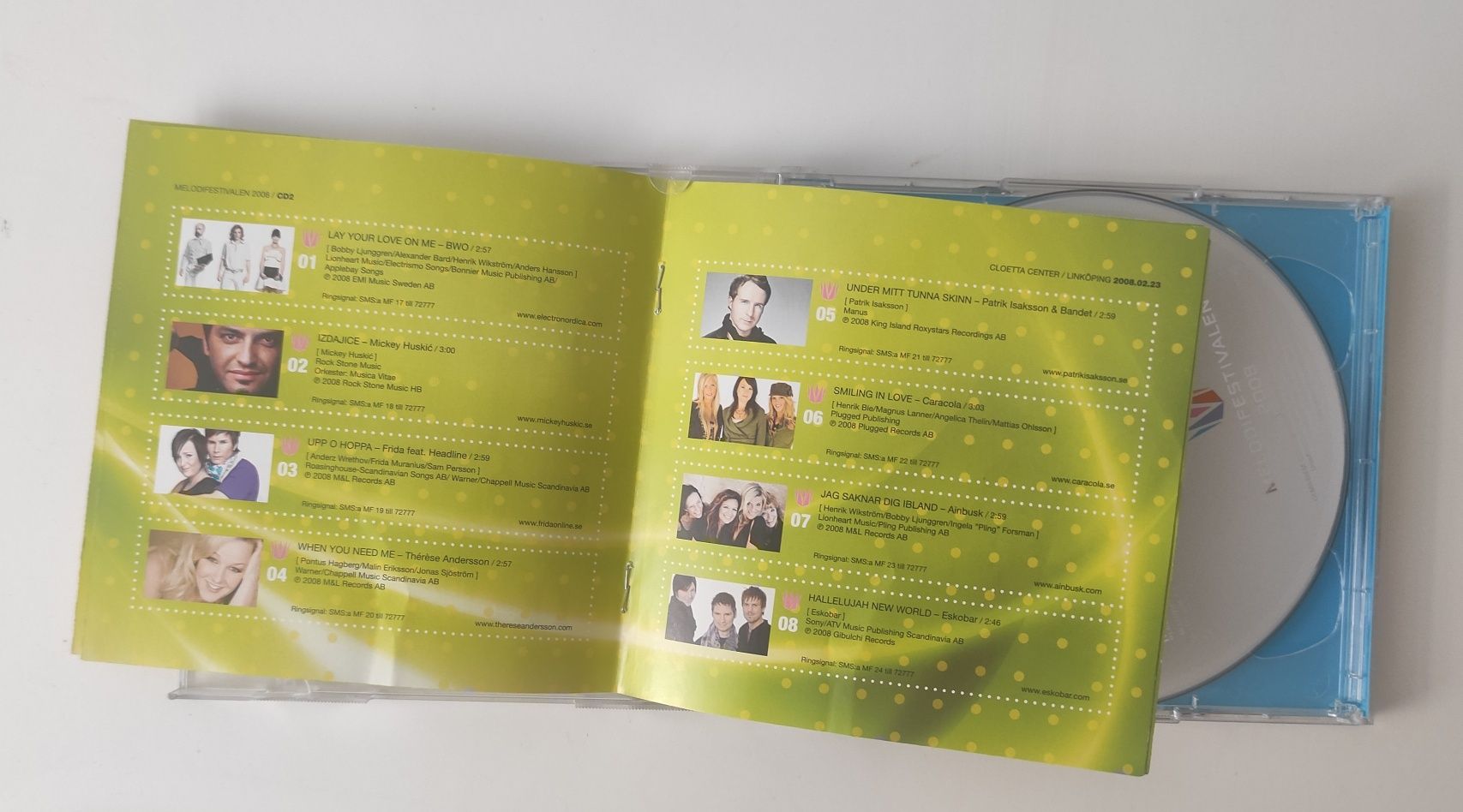 Melodifestivalen 2008 płyta CD