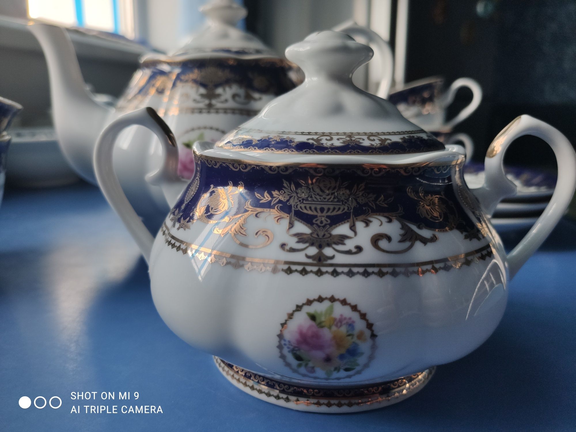 Сервиз кобальтовые цветы 6 персон, fine porcelain