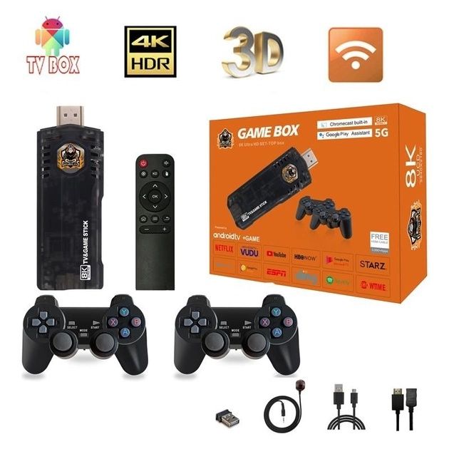 Ігрова ТВ приставка Game Box 8K 8X M98 Smart TV Stick 64GB