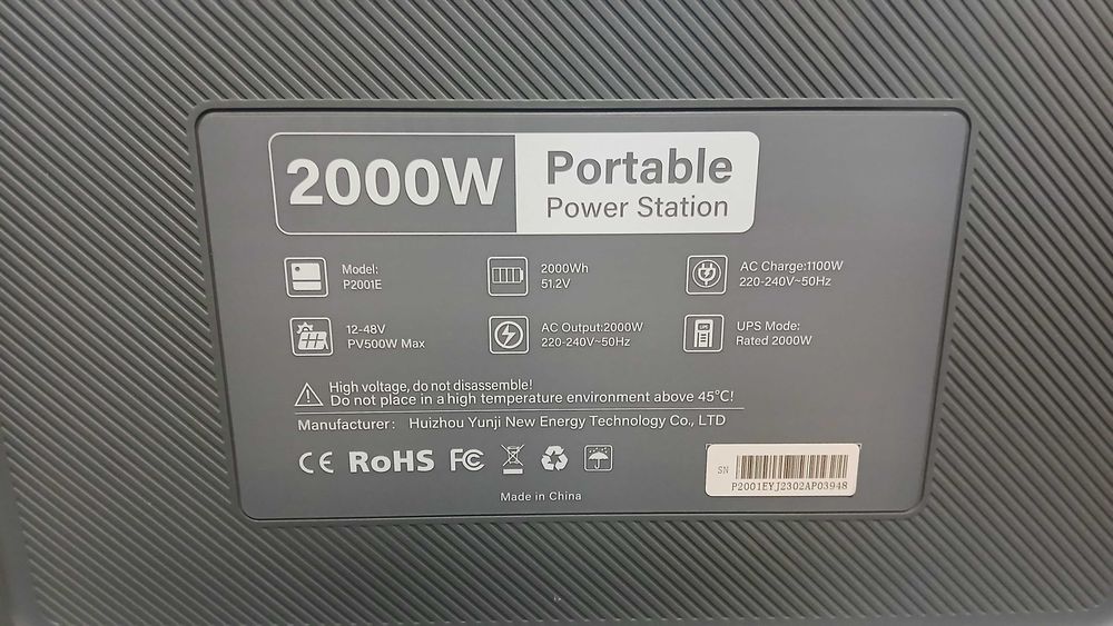 Oukitel P2001E LiFePO4 2000W 2kWh Przenośny Magazyn Energii
