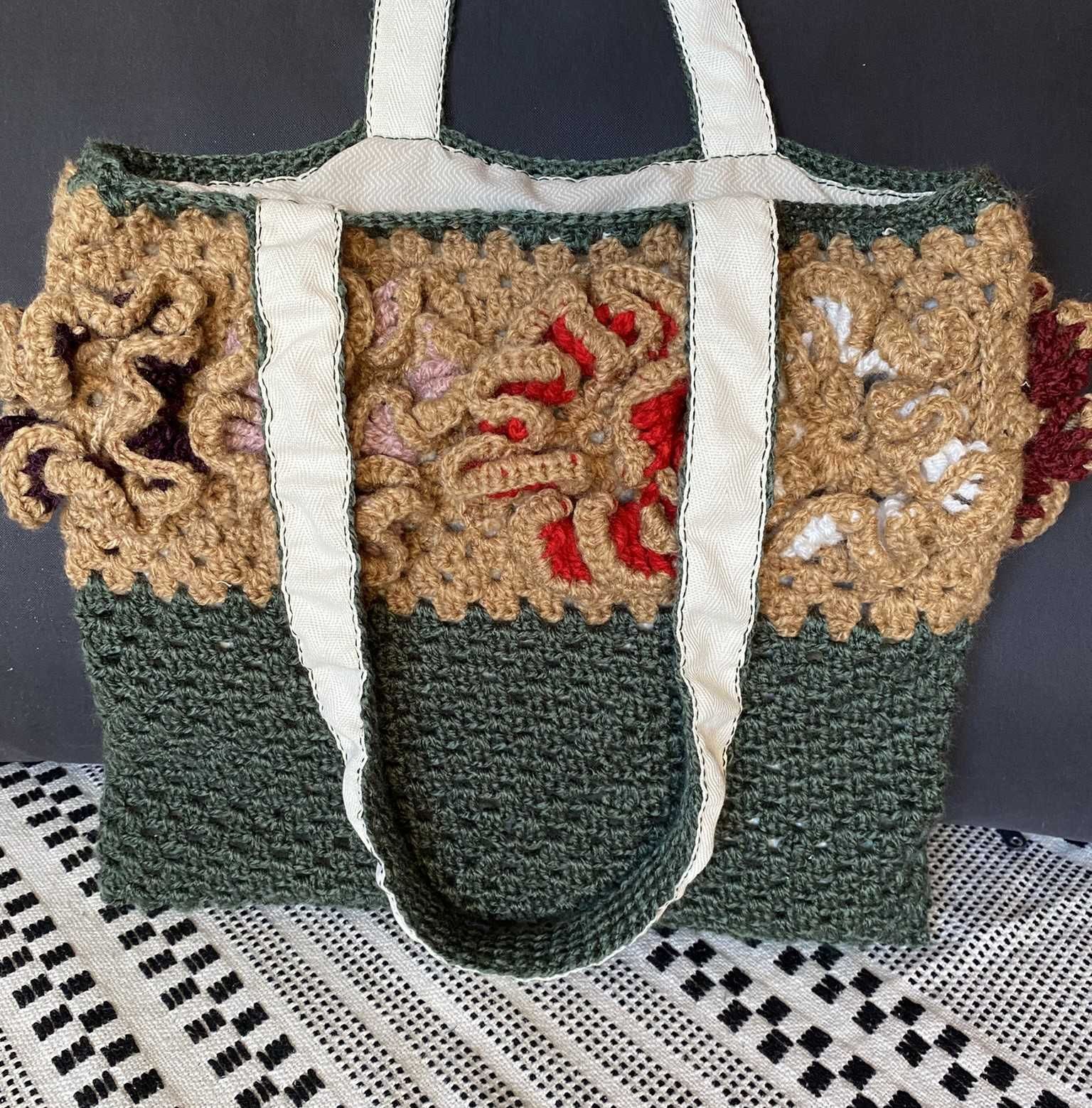 Torba średnia handmade "Leśna Elegancja"