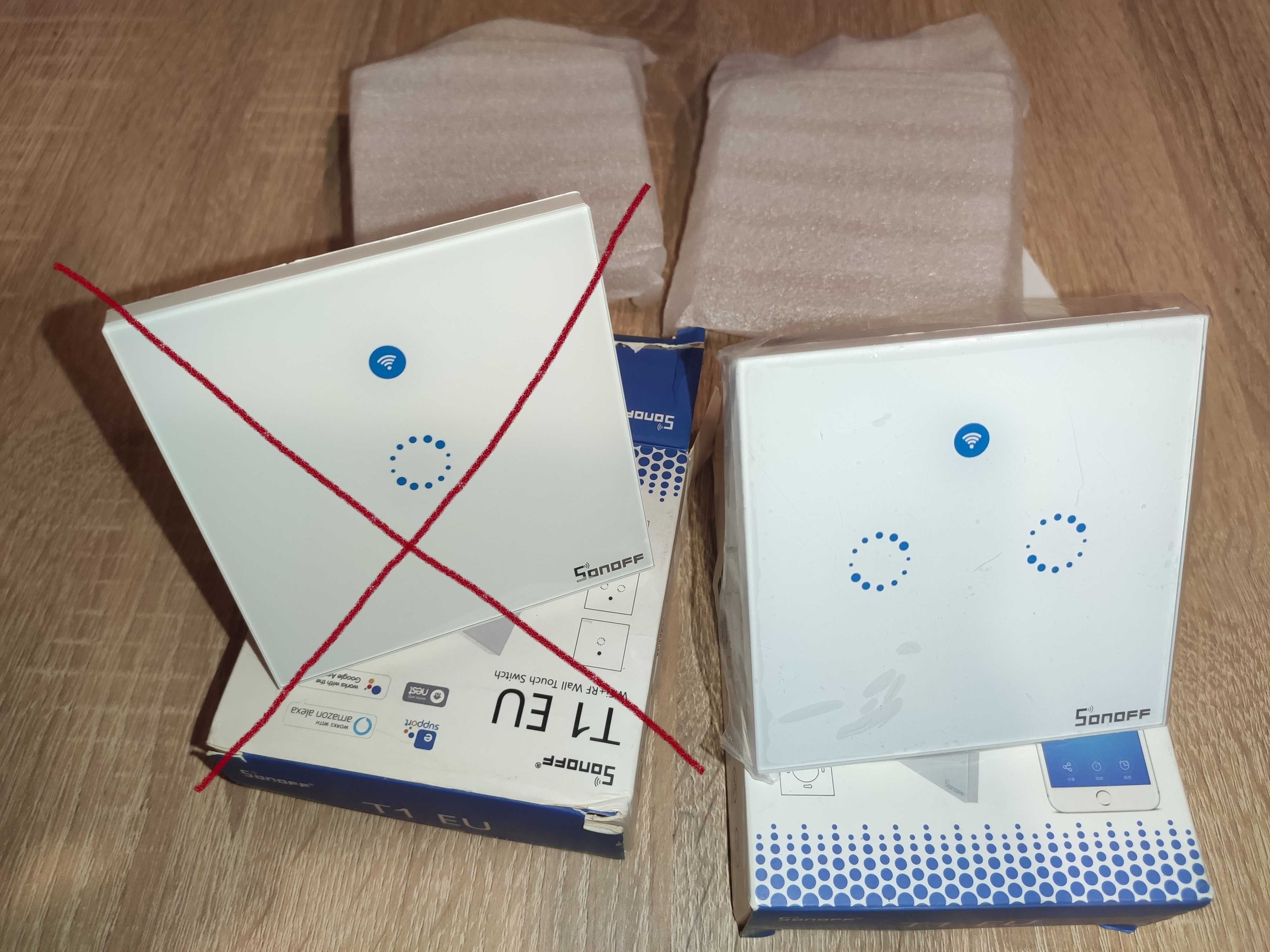Sonoff T1EU2C Двойной WiFi+Rf выключатель