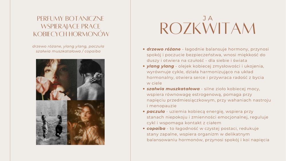 PERFUMY BOTANICZNE wspierające pracę kobiecych hormonów: szałwia/ylang