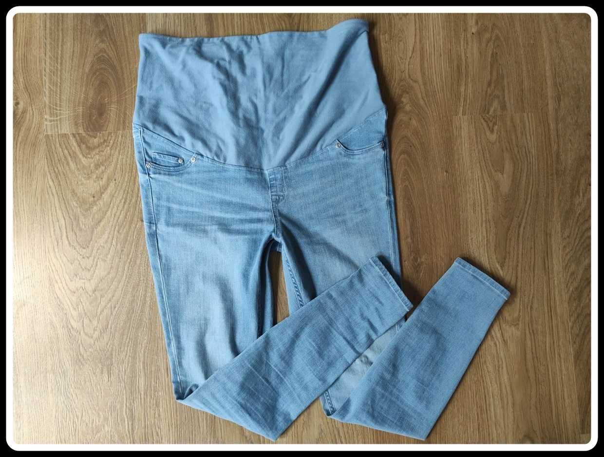 Jeansowe spodnie ciążowe skinny XL