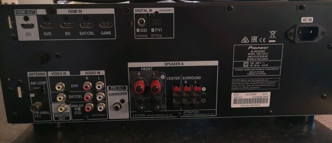 Amplituner Pioneer vsx 430  uszkodzony