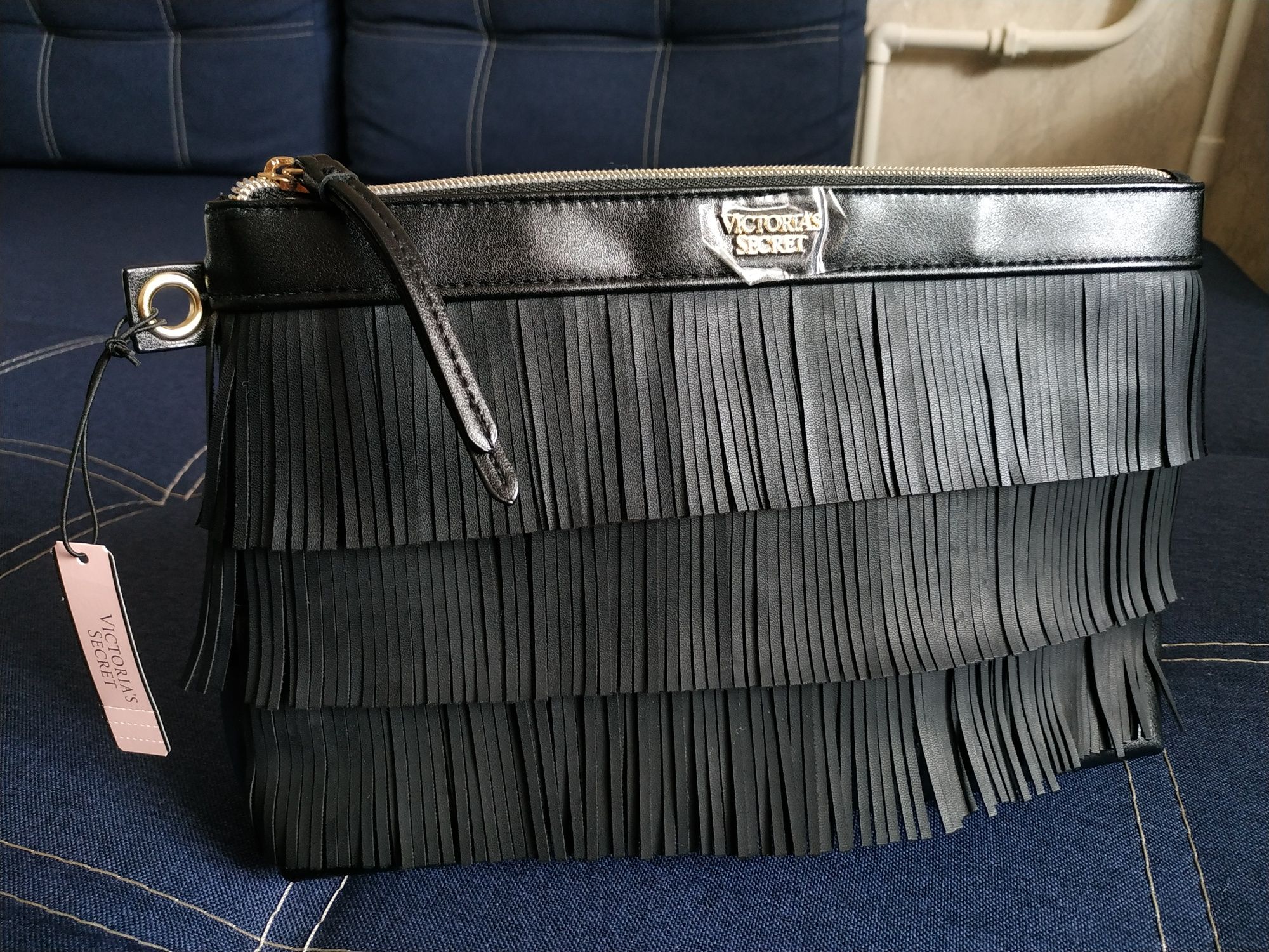Косметичка сумочка клатч Victoria's Secret original с бахромой