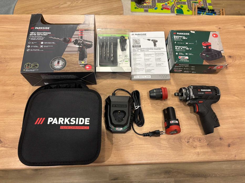 Wkrętarka Parkside PERFORMANCE PBSPA 12 E4 12V + bateria + ładowarka