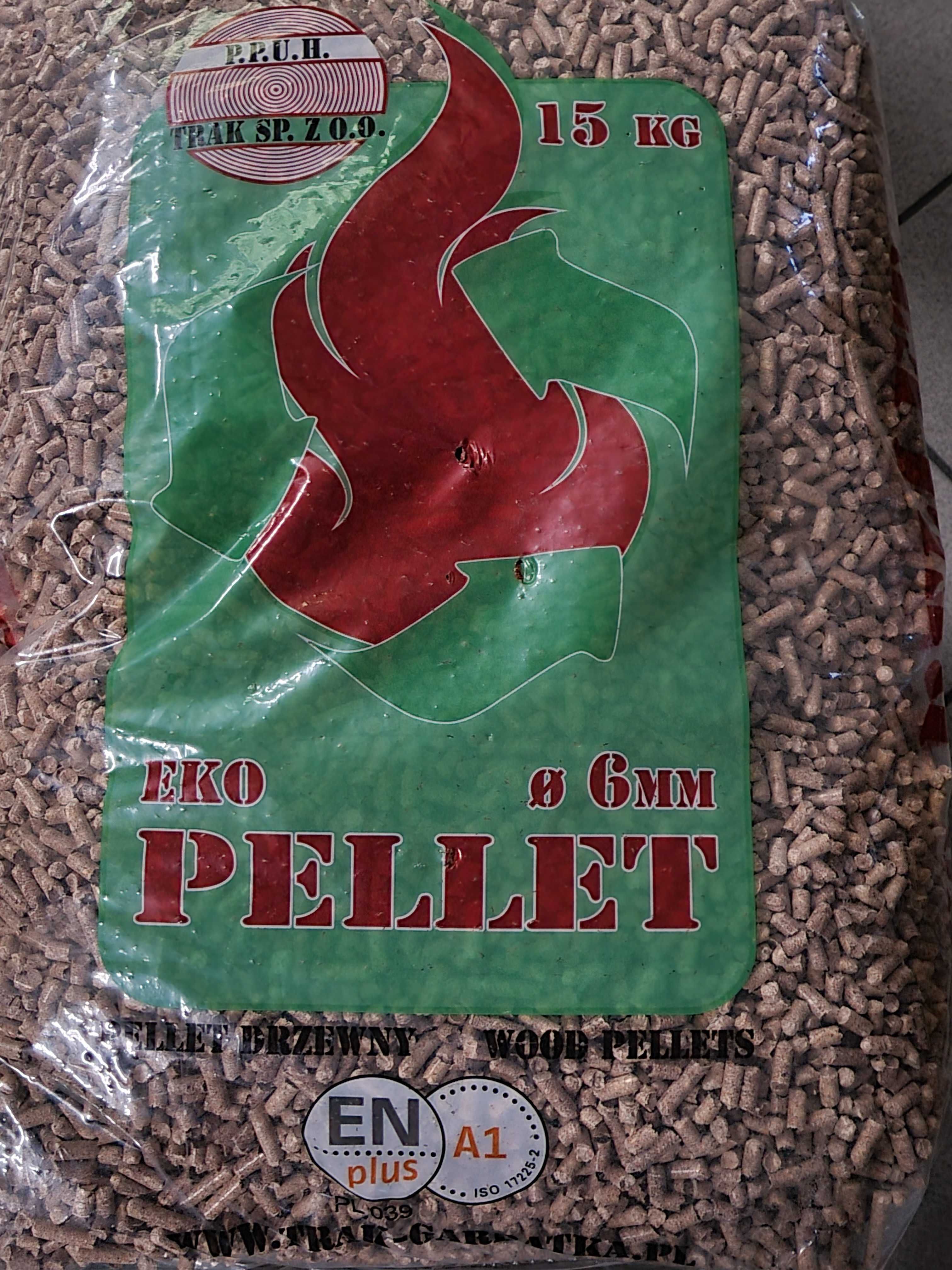 Pellet drzewny worki 15kg EN PLUS A1