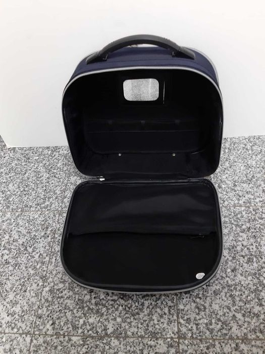 Mala necessaire portátil semi-rígida azul