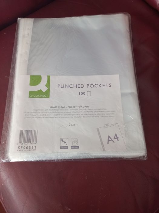 Embalagem 100 bolsas transparentes A4 -Q-Connect