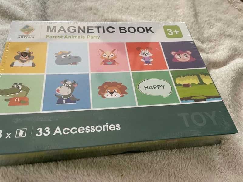 Układanka książka magnetyczna magnesy zwierzątka las 33 el