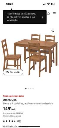 Mesa com 4 cadeiras