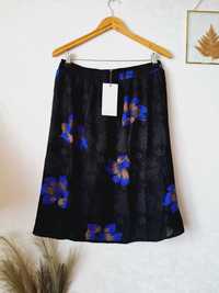 Nowa spódnica 3XL 46 damska czarna w kwiaty