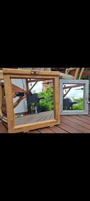 Lustro z duszą rękodzieło stare okno Vintage Retro Loft