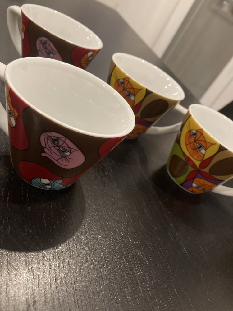 Conjunto de chavenas de cafe Gato Preto