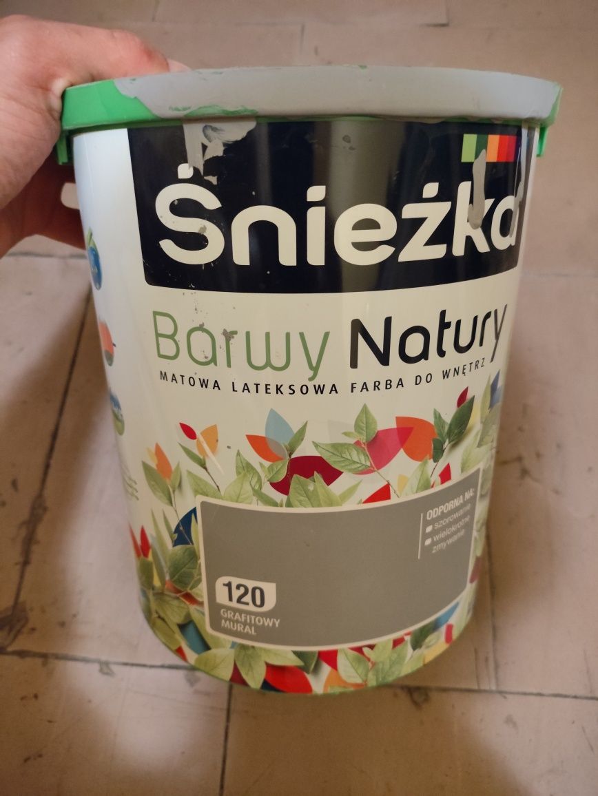 Farba śnieżka barwy natury 5l Grafitowy metal