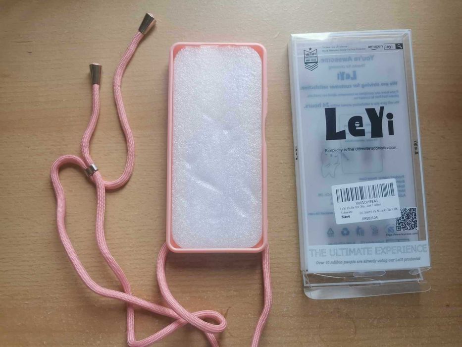 Capa com cordão para Xiaomi Redmi Note 12 Pro rosa