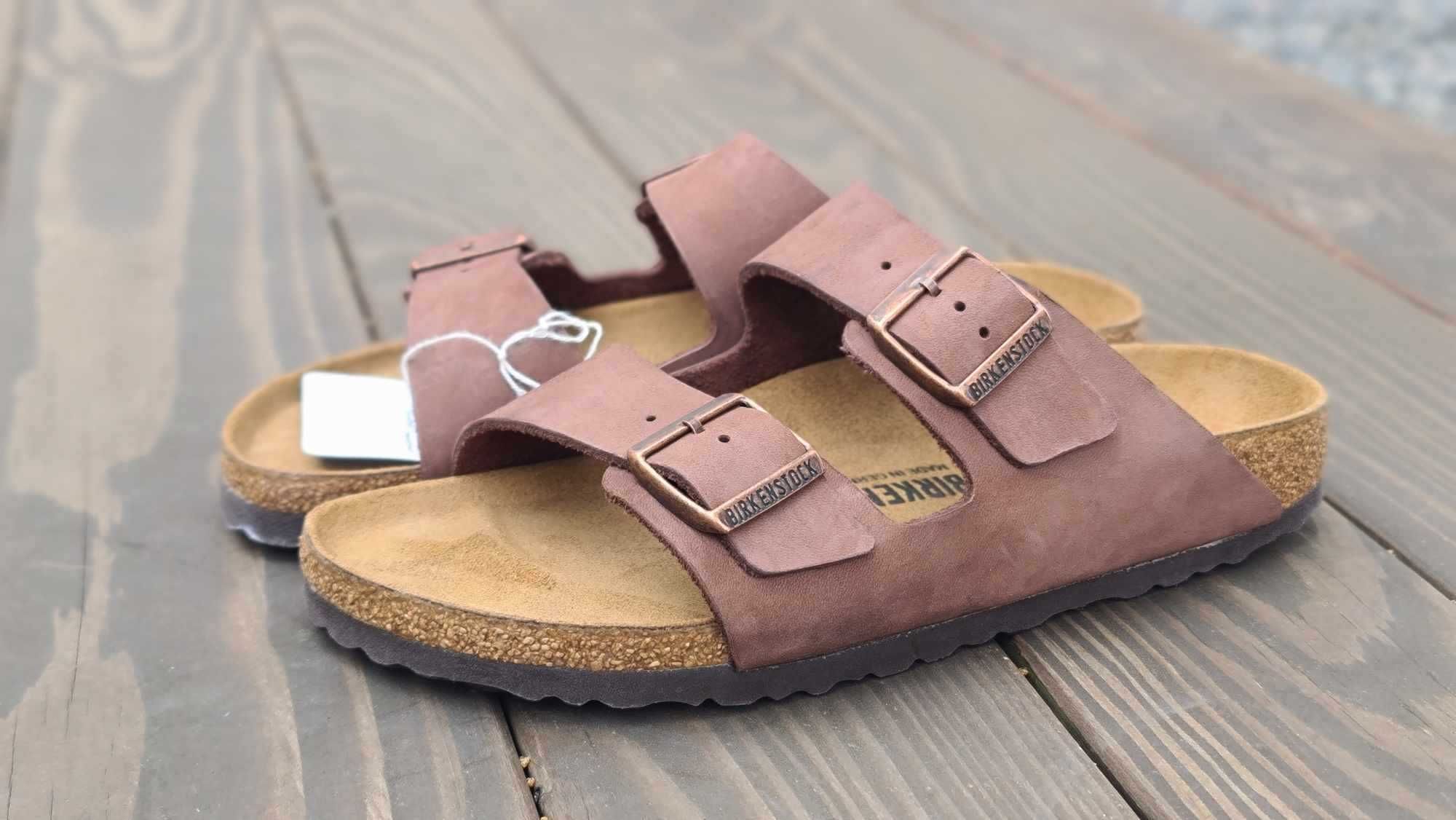 Шлепанцы босоножки BIRKENSTOCK® Arizona шкіра биркеншток ортопеды