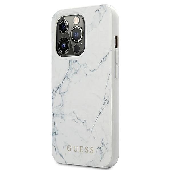 Etui Guess Marble na iPhone 13 Pro / 13 - białe