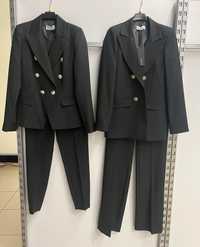 Czarny klasyczny komplet Edan marynarka taliowana spodnie cygaretki