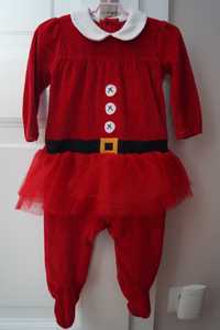Świąteczny pajacyk z tiulem, strój mikołajki, Boże Narodzenie NEXT r80