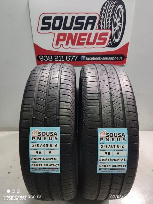 2 pneus semi novos 215-65r16 continental - oferta dos portes 90 EUROS