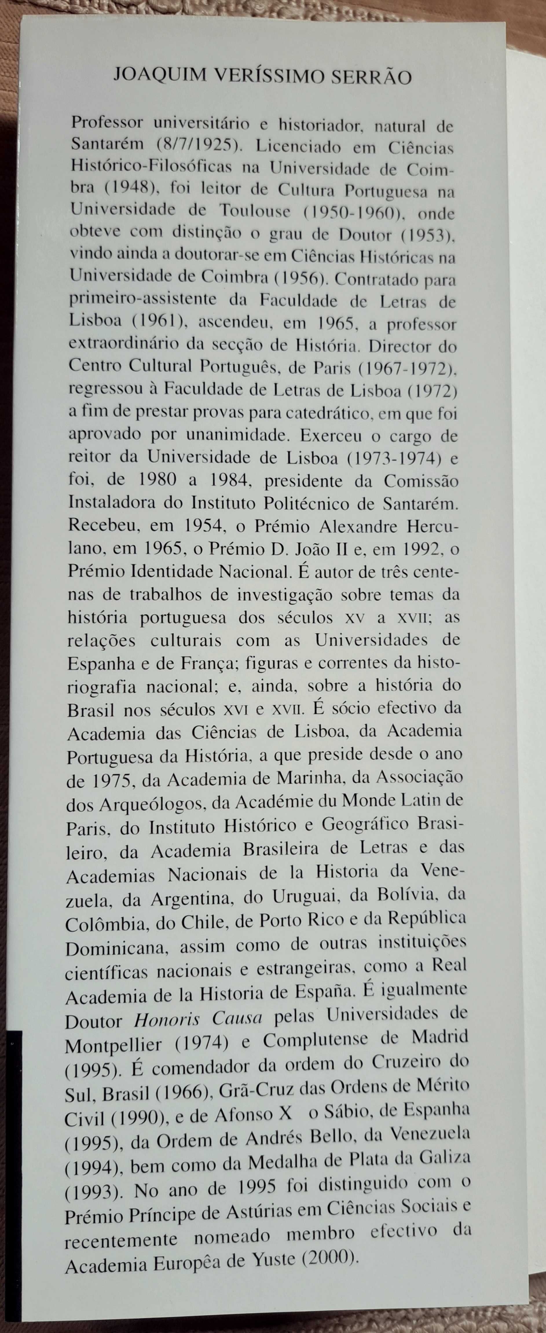 HISTÓRIA DE PORTUGAL de Veríssimo Serrão e pré-história de J.L.Cardoso