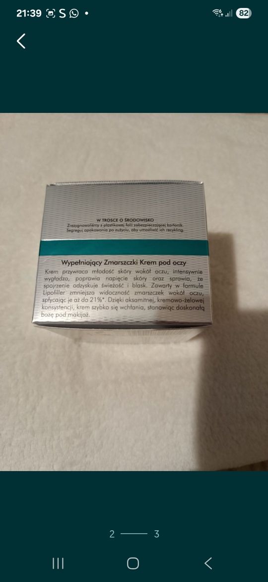 Dr Irena Eris Algorithm Wypełniający Zmarszczki Krem Pod Oczy 15 ml